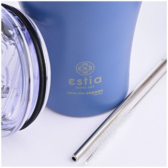 Estia Θερμός Coffee Mug Save The Aegean 350Ml Denim Blue