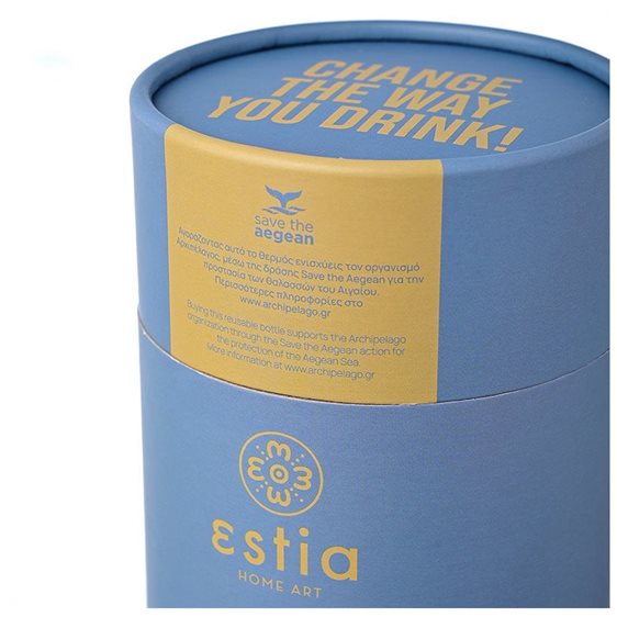 Estia Θερμός Coffee Mug Save The Aegean 350Ml Denim Blue