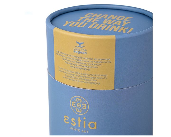 Estia Θερμός Coffee Mug Save The Aegean 350Ml Denim Blue