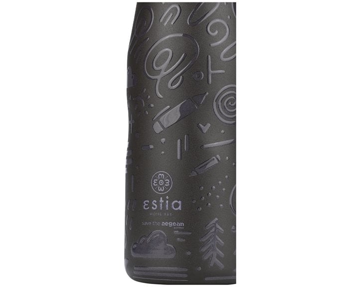 Estia Θερμός Travel Flask Save The Aegean 500Ml Noir Echo