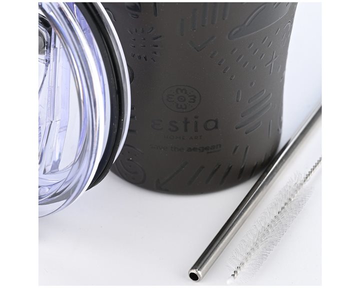 Estia Θερμός Coffee Mug Save The Aegean 350Ml Noir Echo
