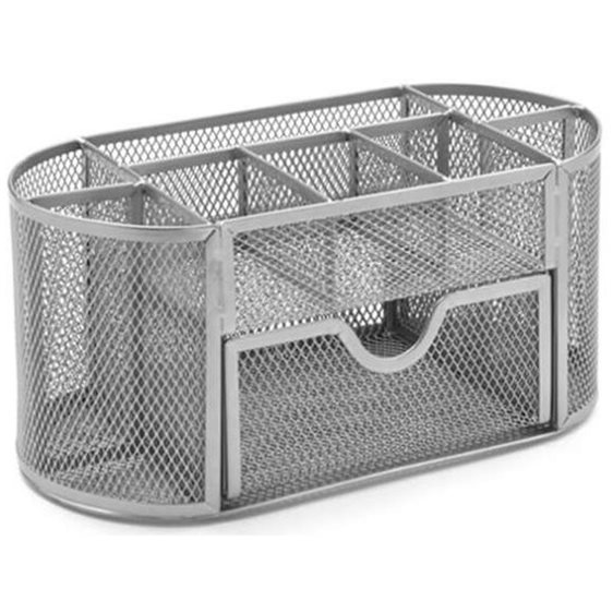 Organizer Γραφείου Osco με Συρτάρι Συρμάτινο Ασημί 3275