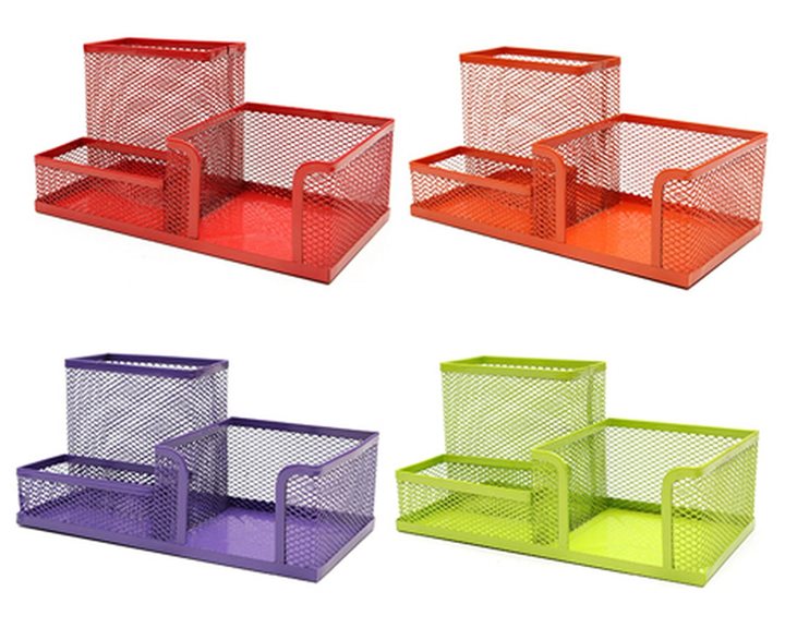 Μολυβοθήκη Offishop Τετράγωνη Μεταλλική Fluo Χρώματα