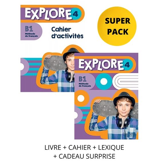 EXPLORE 4 SUPER PACK (LIVRE + CAHIER + LEXIQUE + CADEAU SURPRISE)
