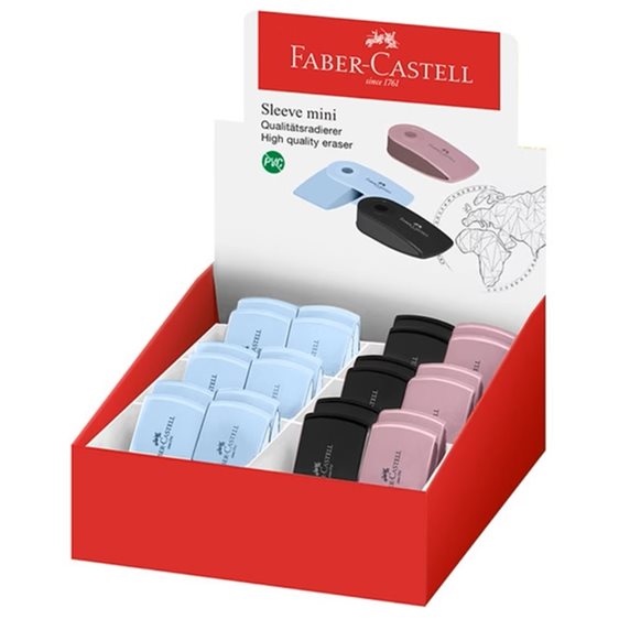 Γόμα Faber Castel Mini Sleeve Spark.Sky Blue / Μαύρο / Ροζ 182477