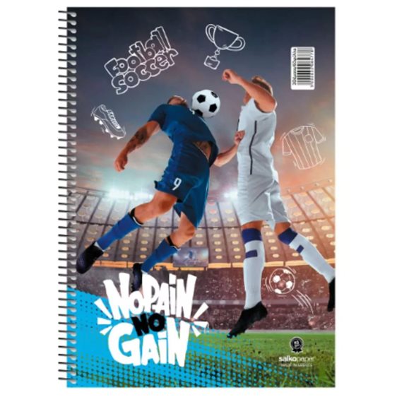 Τετράδιο Σπιράλ 17x25 Salko No Pain No Gain 2Θ. 6472