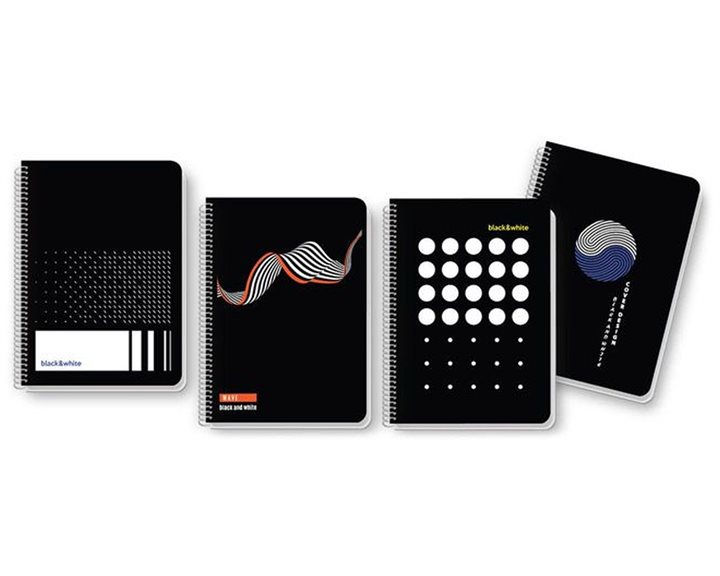 Τετράδιο Σπιράλ Black and White Α4 2Θ 70φ 2PP Covers