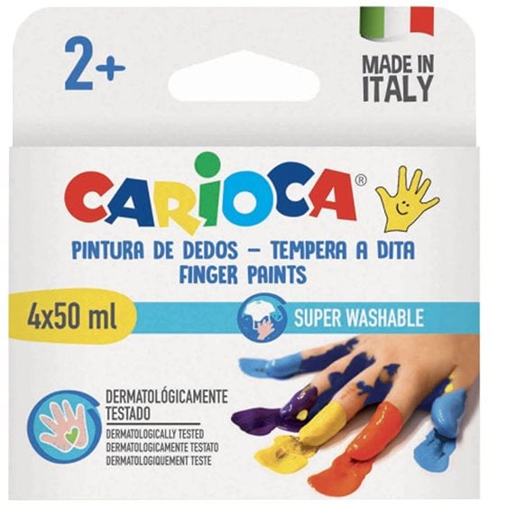 Δαχτυλομπογιές Carioca Baby (2+) 4 Χρώματα (x50ml)