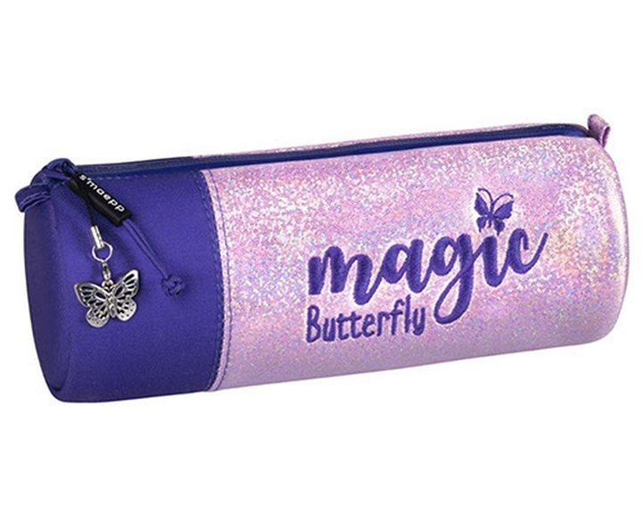 Κασετίνα Brunnen Βαρελάκι Magic Butterfly Purple Glitter