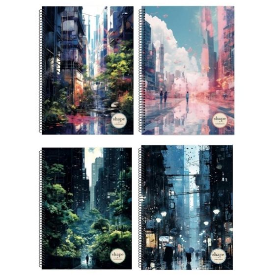 Τετράδιο Σπιράλ Α4  Shape Cities 4Θεμ 120 φ CI-1204