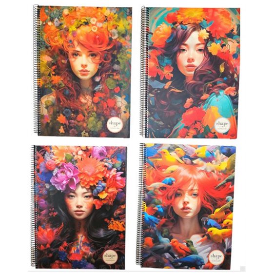 Τετράδιο Σπιράλ 17x25 ShapeCrazy 3Θεμ.90φ.
