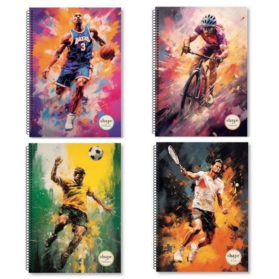 Τετράδιο Σπιράλ 17x25 ShapeSport 2Θεμ.60φ.