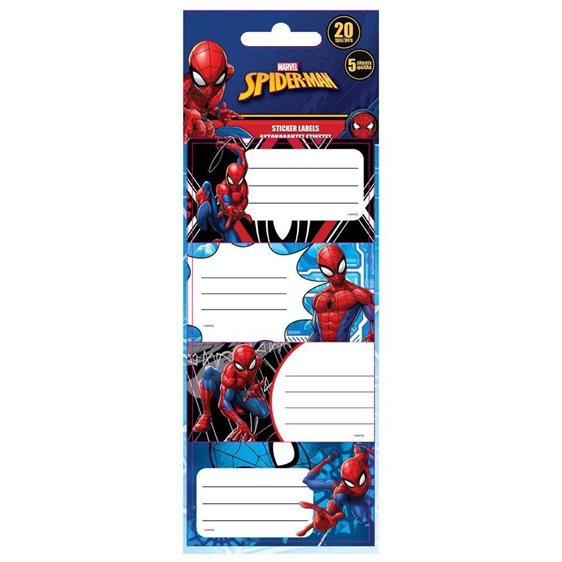 Αυτοκόλλητες Ετικέτες 20τμχ. 5φ Spiderman 000508439