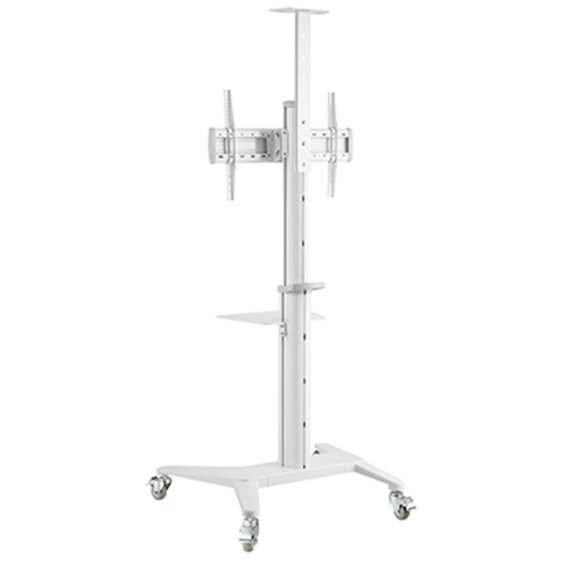 GEMBIRD ALUMINUM TV FLOOR STAND WITH CASTER WHEELS 37'-70' WHITE