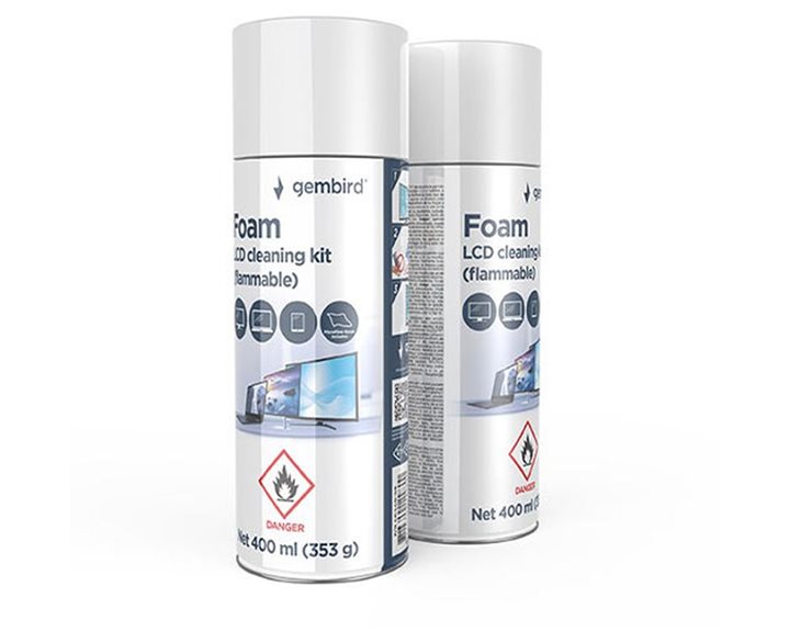 GEMBIRD FOAM LCD CLEANING KIT (FLAMMABLE) 400ML