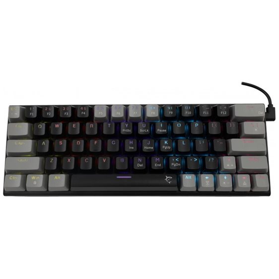 WHITE SHARK MECHANICAL KEYBOARD US BLUE SWITCH WAKIZASHI BLACK/GREY
