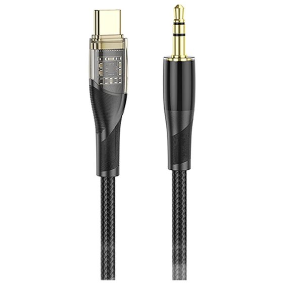 LAMTECH AUDIO CABLE TYPE-C TO 3.5MM JACK BLACK 1M
