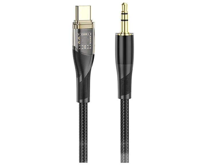 LAMTECH AUDIO CABLE TYPE-C TO 3.5MM JACK BLACK 1M