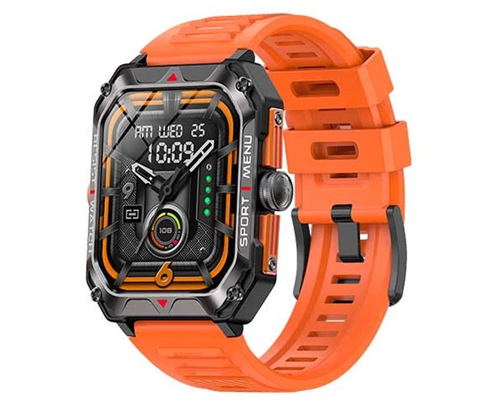 LAMTECH SPORT WATCH BT5.1 WITH HEALTH SENSOR & SPORT TRACKING SQUARE TFT 2.02' DISPLAY B.ORANGE