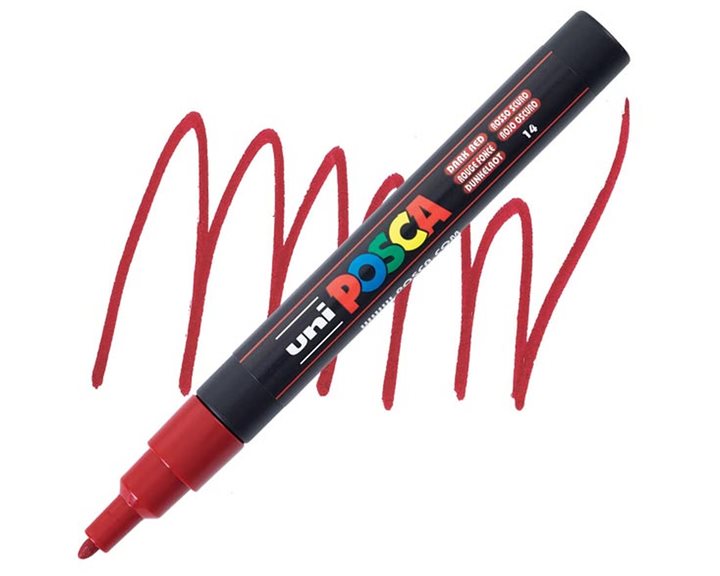 Mαρκαδόρος Uni Posca PC-3M Σκούρο Κόκκινο