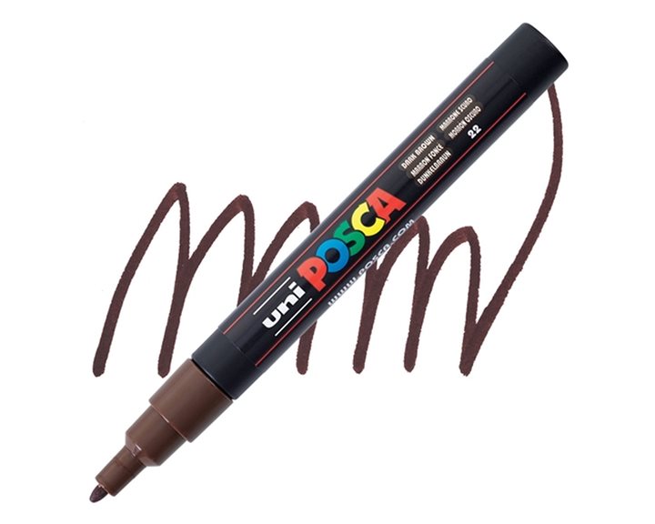 Mαρκαδόρος Uni Posca PC-3M Dark Brown