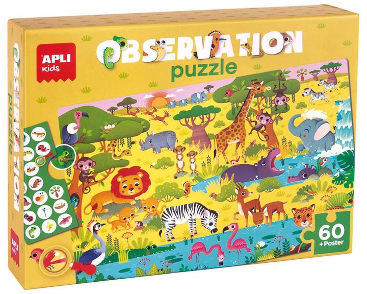 Apli Puzzle Observation Ζώα της Ζούγκλας 60τμχ