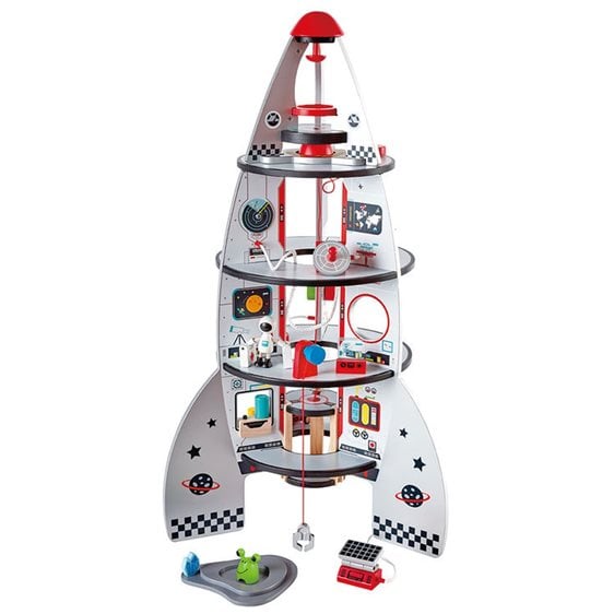 Hape Early Explorer Ξύλινο Διαστημόπλοιο Four-Stage Rocket Ship (E3021A)