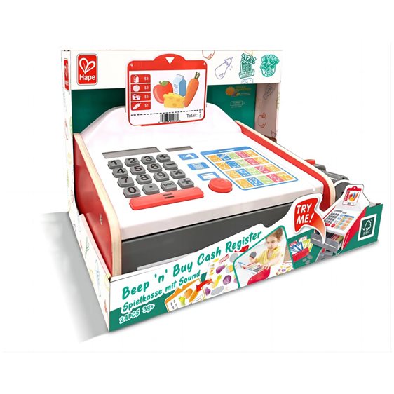 Hape Early Explorer Ξύλινη Ταμειακή Μηχανή Beep N Buy (E3184A)