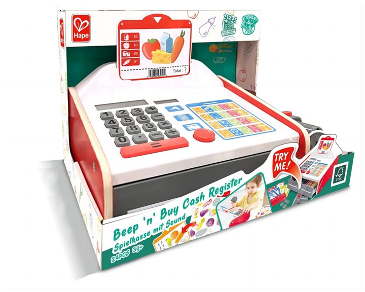 Hape Early Explorer Ξύλινη Ταμειακή Μηχανή Beep N Buy (E3184A)