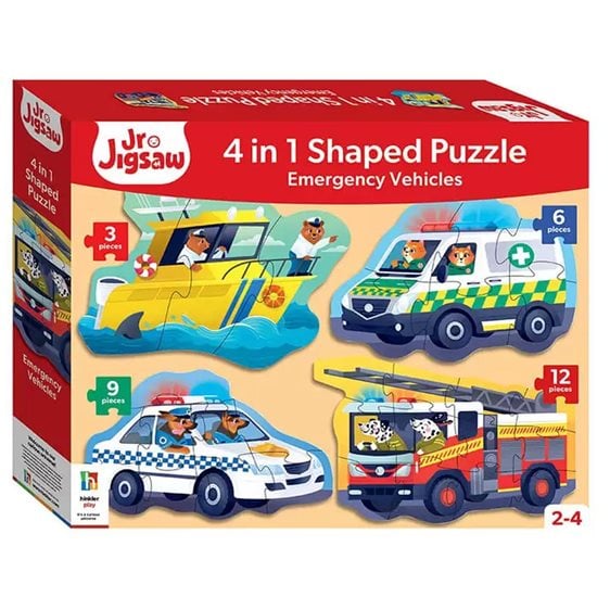 4 in 1 Puzzles Emergency Vehicles