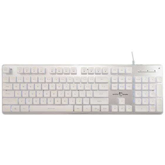 WHITE SHARK LED KEYBOARD GK-003241 TACHI US LAYOUT WHITE