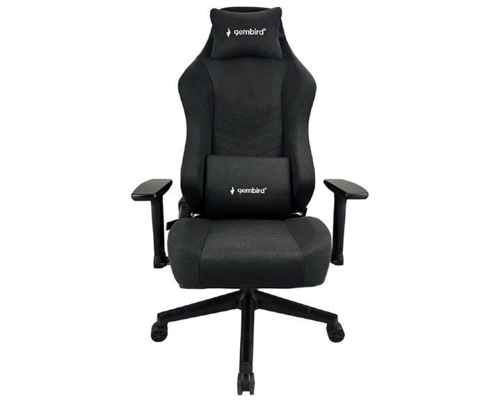 GEMBIRD GAMING CHAIR WITH BACK AND NECK PILLOWS BLACK