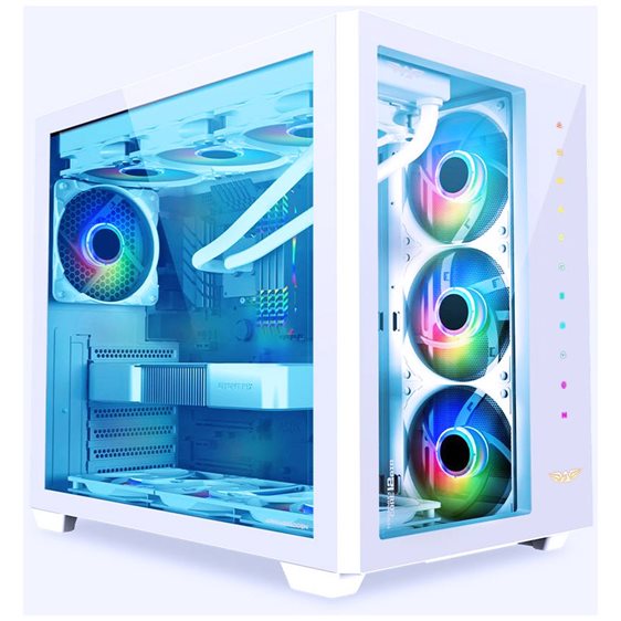 ARMAGGEDDON GAMING PC CASE FULL ATX TESSARAXX CORE 12 AIR WHITE