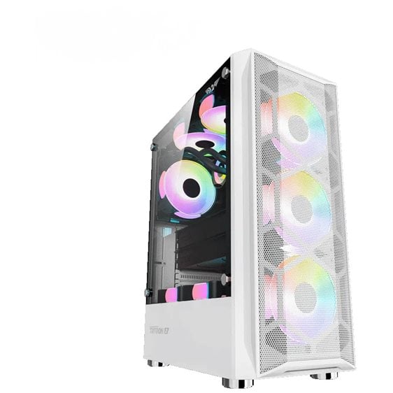 ARMAGGEDDON GAMING PC CASE DUAL CHAMBER WITH 3 ARGB FANS TRITRON 2 WHITE