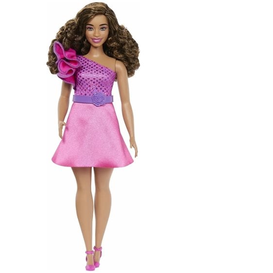 Mattel Barbie Fashionistas Fashionistas Κούκλα 225, Brown Hair, Pink Sparkly Dress, 65Th Anniversary FBR37 / HRH22