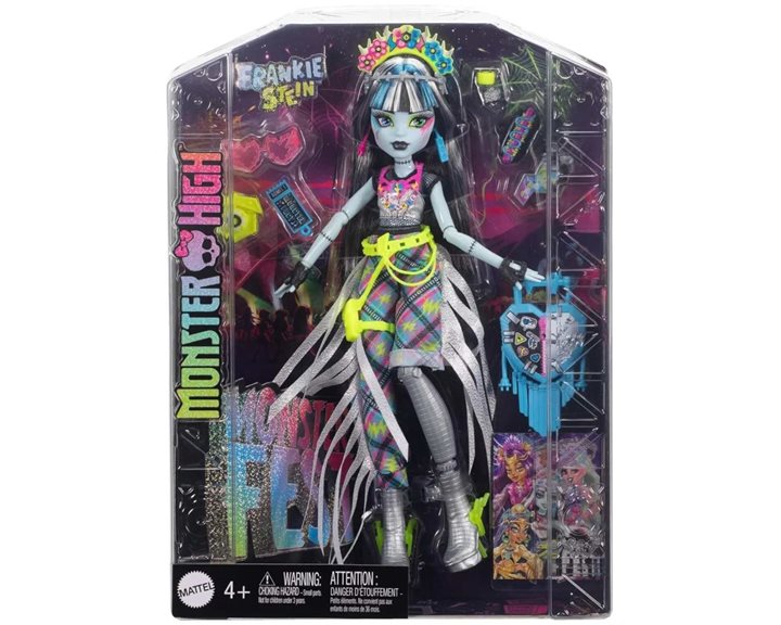 Mattel Monster High Frankie Stein Κούκλα Με Glam Monster Φεστιβάλ Στολή HXH79