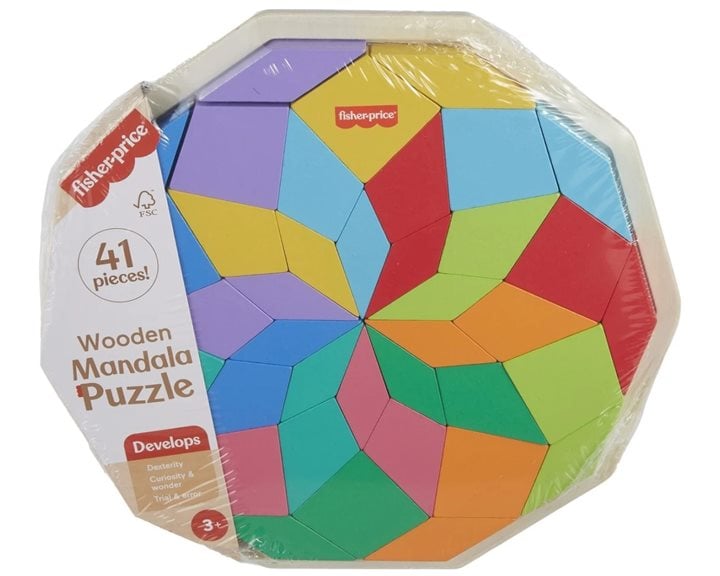 Mattel Fisher-Price Ξύλινο Παζλ Μάνταλα 41 Τεμάχια HXT94