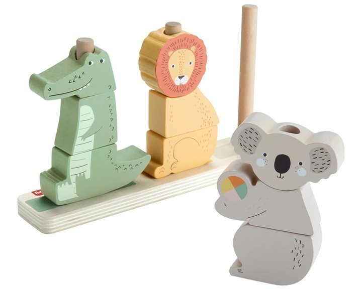 Mattel Fisher-Price Ξύλινα Ζωάκια Παιχνίδι Κινητικών Δεξιοτήτων HXV04