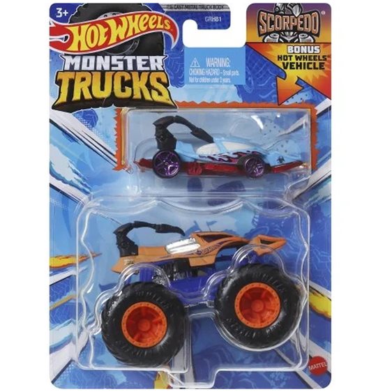 Mattel Hot Wheels Monster Trucks Με Αυτοκίνητο Will Trash It All HWN45