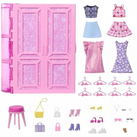 Mattel Barbie Δωμάτιο Μόδας Με Αξεσουάρ Για Κούκλα Ντουλάπα Κούκλας HXD59
