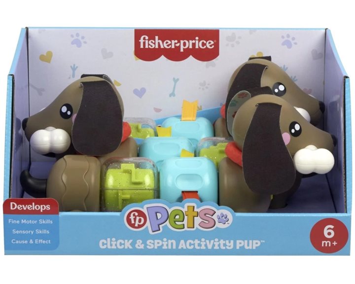 Mattel Fisher-Price FP Pets Click & Spin Σκυλάκι Δραστηριοτήτων Εκπαιδευτικό Παιχνίδι HTW91