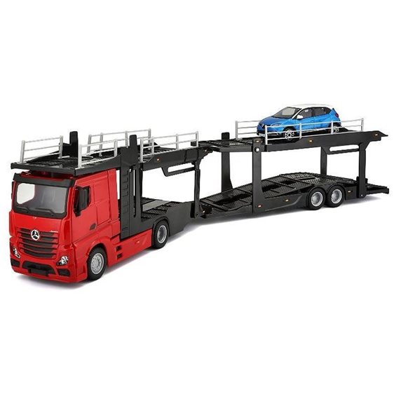 Bburago Μεταφορέας Αυτοκινήτων Mercedes-Benz Actros με VW Polo GTI Χρυσό  Μαύρο 1/43