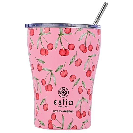 Estia Θερμός Coffee Mug Cherry Rose 350Ml