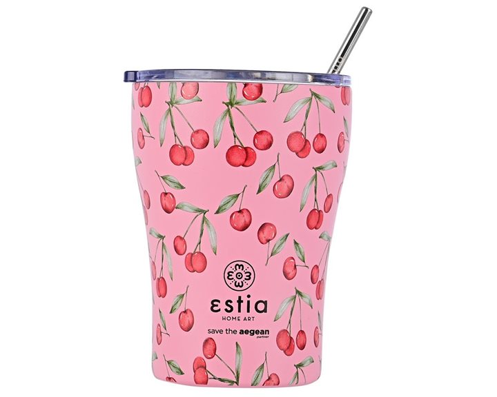 Estia Θερμός Coffee Mug Cherry Rose 350Ml