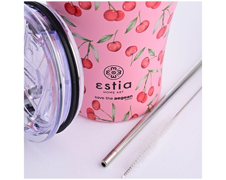 Estia Θερμός Coffee Mug Cherry Rose 350Ml