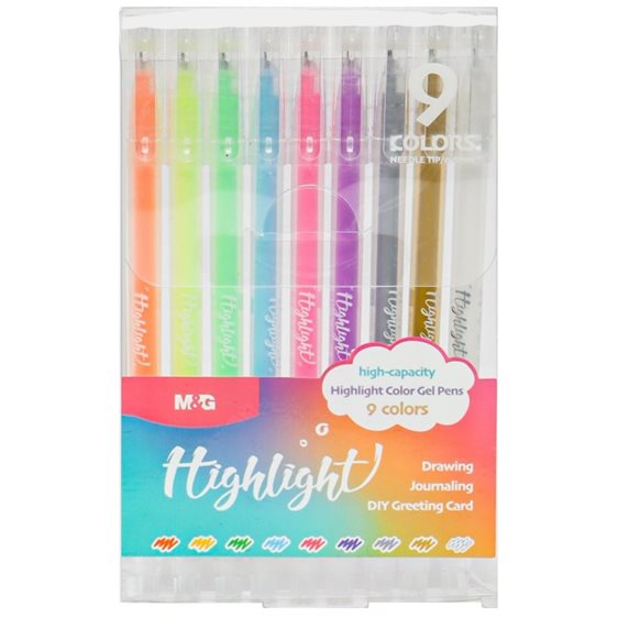 Μαρκαδόροι M&G 9 Χρώματα Highlight AGPY5572