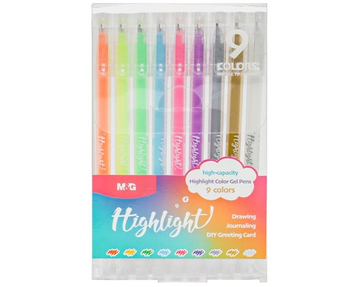 Μαρκαδόροι M&G 9 Χρώματα Highlight AGPY5572