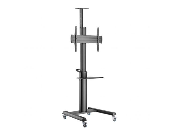 GEMBIRD ALUMINUM TV FLOOR STAND WITH CASTER WHEELS 37′-70′ BLACK