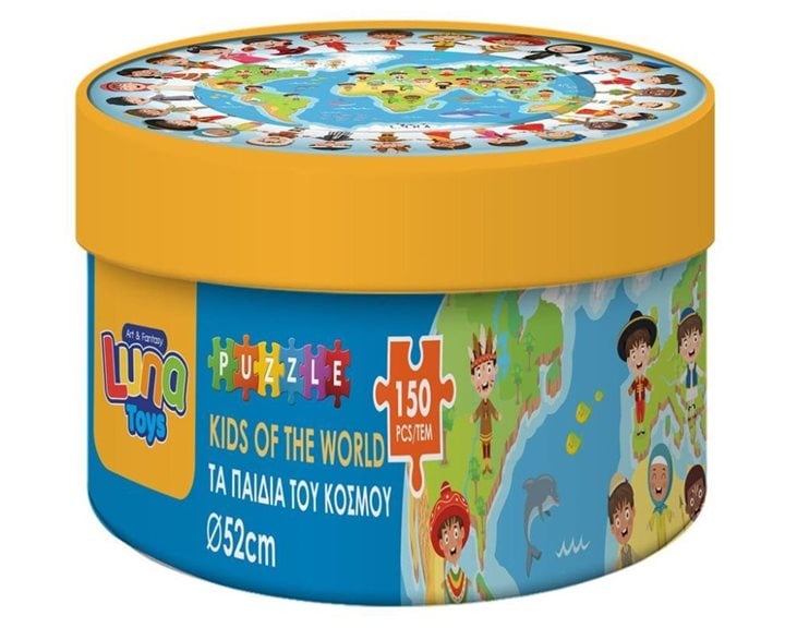 Puzzle Στρογγυλό 150τμχ 52εκ Παγκόσμιος Χάρτης 000622320