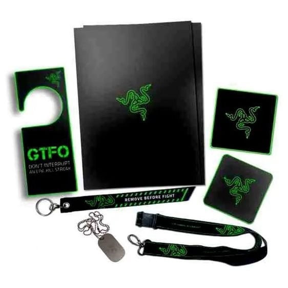 Razer LEET PACK v3 (Coasters, lanyards, pina, stickers, tattoos & metal dog tag chain)